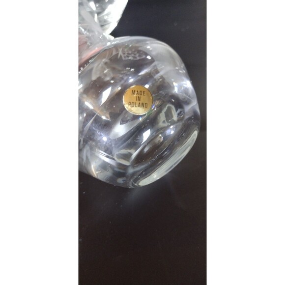 Vintage Clear Etched Glass Grape Vine Drinking Tumblers Lot Of 4 Poland Rare - Picture 3 of 9